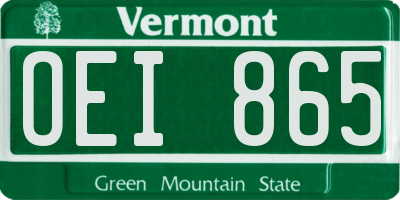 VT license plate OEI865