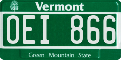 VT license plate OEI866