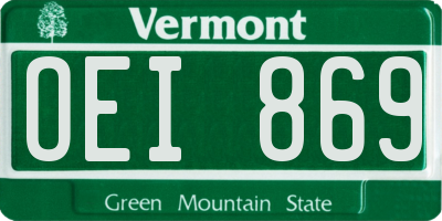 VT license plate OEI869