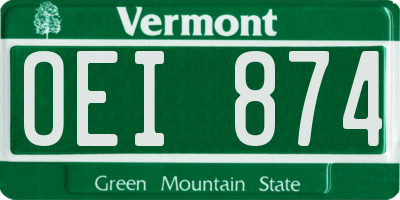 VT license plate OEI874