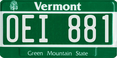 VT license plate OEI881