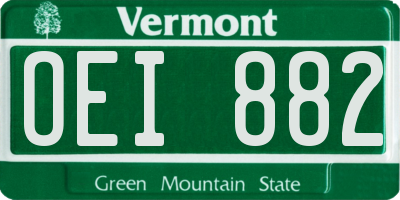 VT license plate OEI882