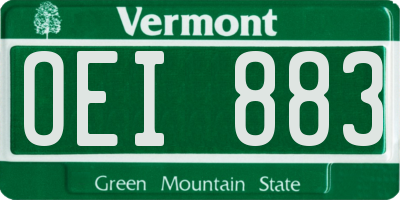 VT license plate OEI883