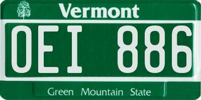 VT license plate OEI886