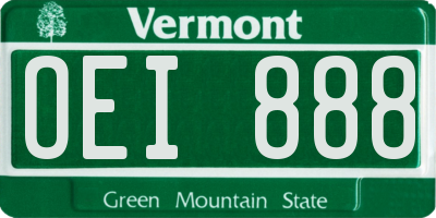 VT license plate OEI888
