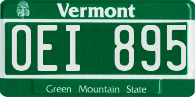 VT license plate OEI895