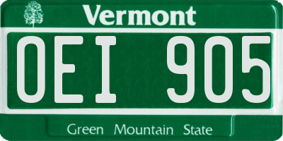 VT license plate OEI905