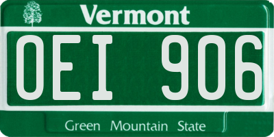 VT license plate OEI906
