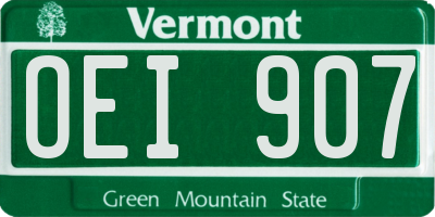 VT license plate OEI907