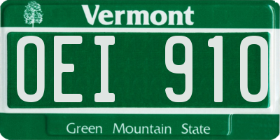 VT license plate OEI910