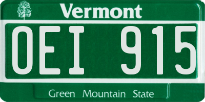 VT license plate OEI915