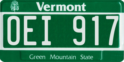 VT license plate OEI917