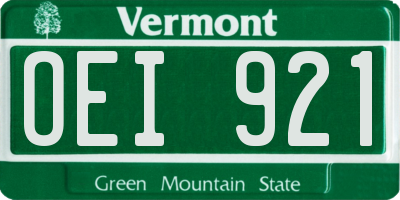 VT license plate OEI921
