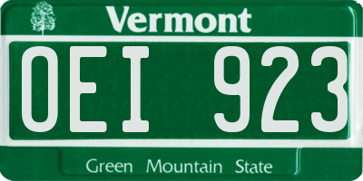 VT license plate OEI923