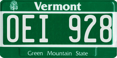 VT license plate OEI928