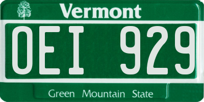 VT license plate OEI929