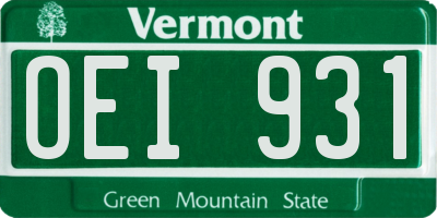 VT license plate OEI931