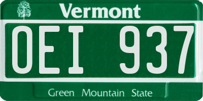 VT license plate OEI937