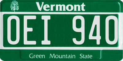 VT license plate OEI940