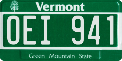 VT license plate OEI941