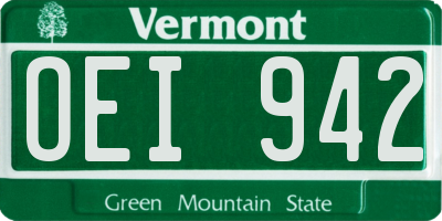 VT license plate OEI942