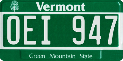 VT license plate OEI947