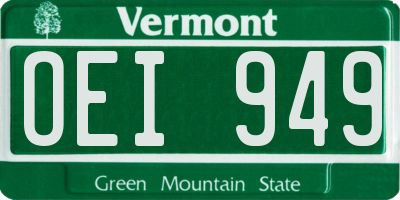 VT license plate OEI949