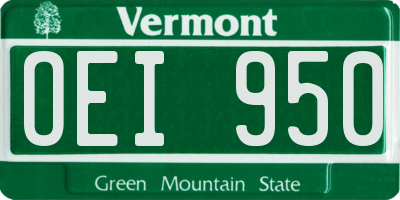 VT license plate OEI950