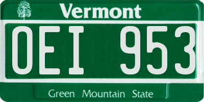 VT license plate OEI953