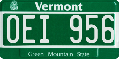 VT license plate OEI956