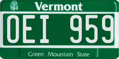 VT license plate OEI959