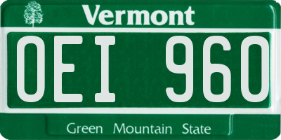 VT license plate OEI960