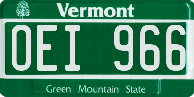 VT license plate OEI966