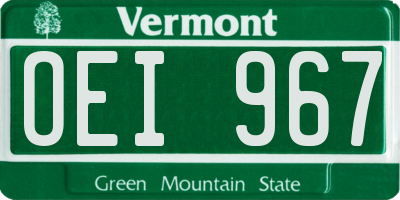VT license plate OEI967