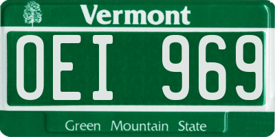 VT license plate OEI969