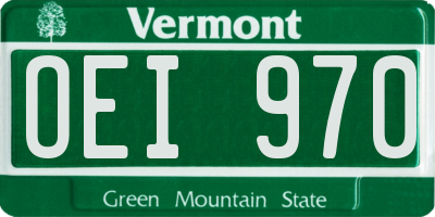 VT license plate OEI970