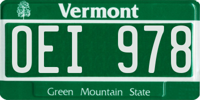 VT license plate OEI978