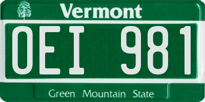 VT license plate OEI981