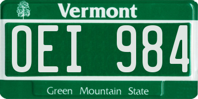 VT license plate OEI984