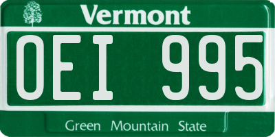 VT license plate OEI995