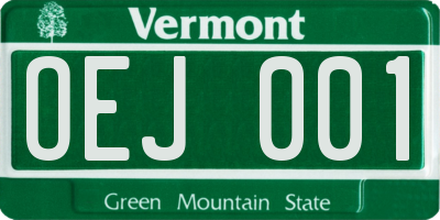 VT license plate OEJ001