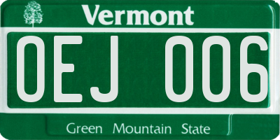 VT license plate OEJ006