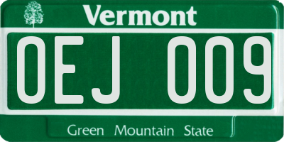 VT license plate OEJ009