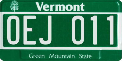 VT license plate OEJ011
