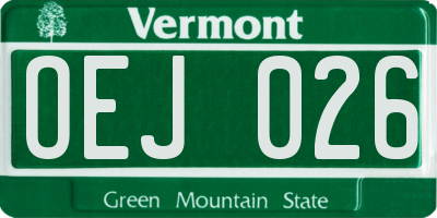 VT license plate OEJ026