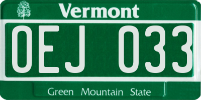 VT license plate OEJ033