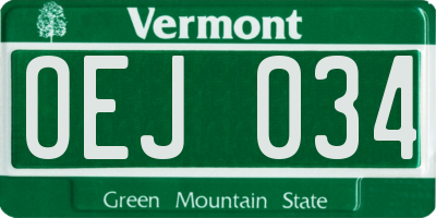 VT license plate OEJ034