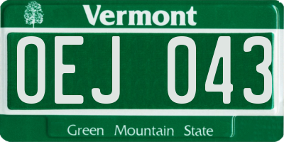VT license plate OEJ043