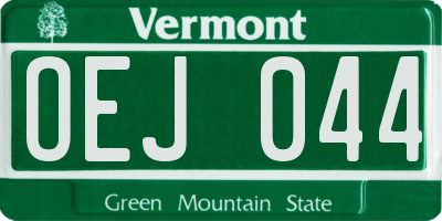 VT license plate OEJ044