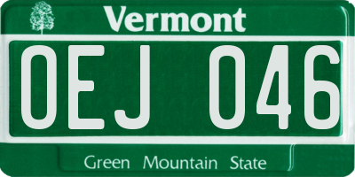 VT license plate OEJ046